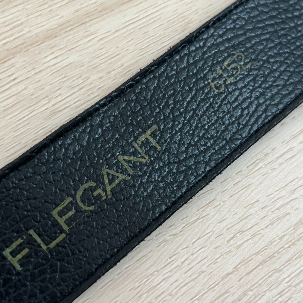 90s/Y2K Chocolate Brown Suede Belt Large Polished Gold-Tone Buckle Fits Size M/L - Picture 8 of 11